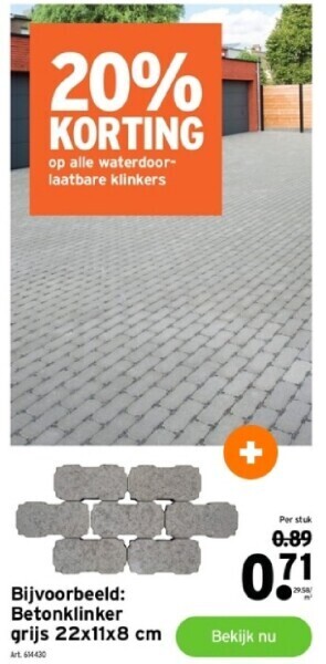GAMMA Betonklinker grijs 22x11x8 cm aanbieding