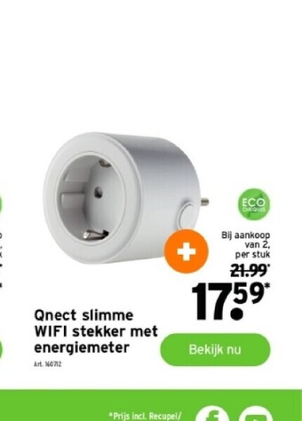 Qnect slimme wifi stekker met energiemeter