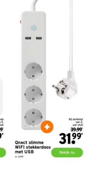GAMMA Qnect slimme wifi stekkerdoos met usb aanbieding