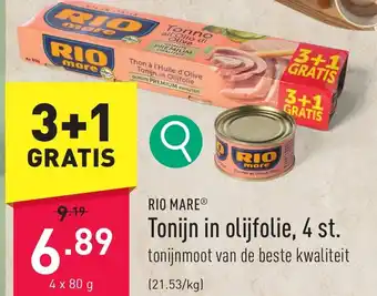ALDI RIO MAREⓇ Tonijn in olijfolie, 4 x 80g aanbieding