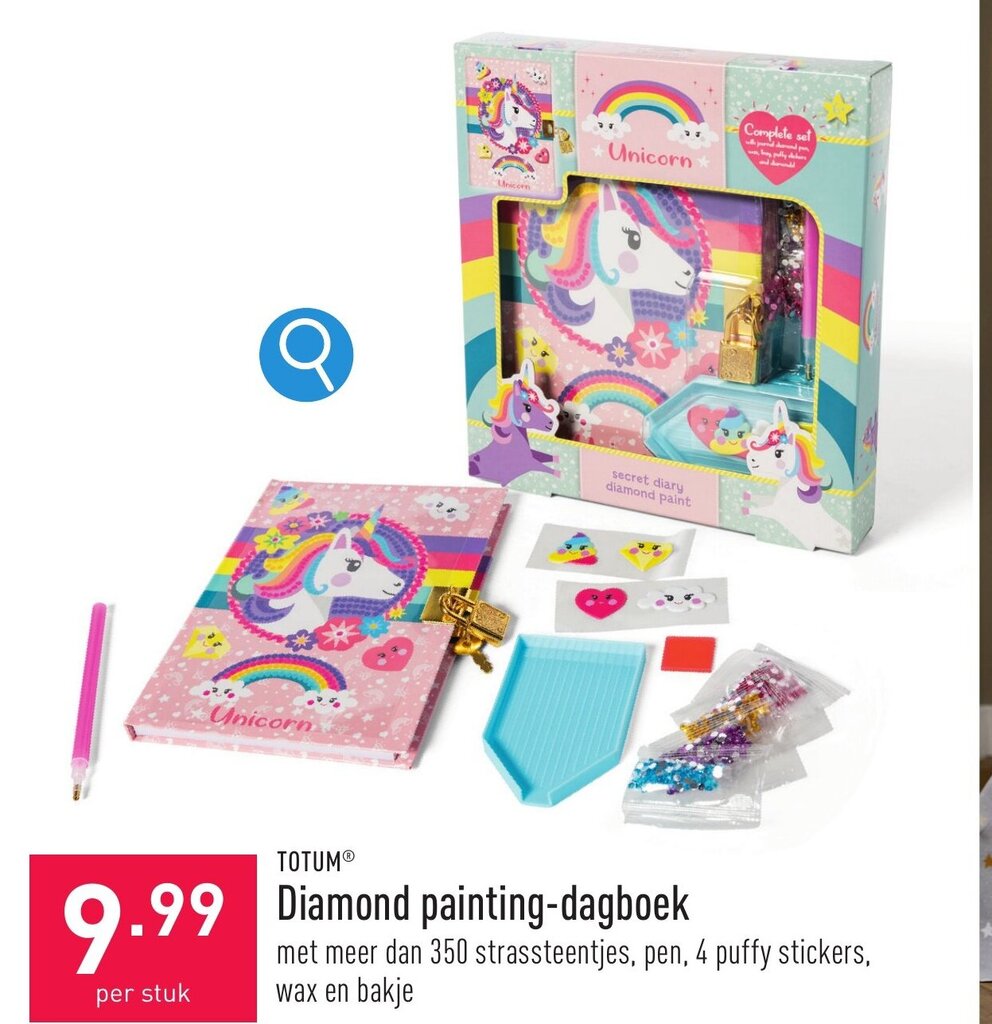Totum Diamond Painting Notizbuch Mandala/Kaleidoskop – Mit über 1500 Strasssteinen, Bastelset Für Kinder & Erwachsene