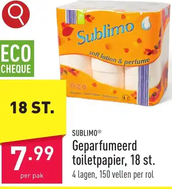ALDI SUBLIMOⓇ Geparfumeerd toiletpapier, 18 st. aanbieding
