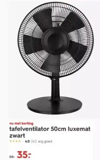 HEMA Tafelventilator 50cm luxemat zwart aanbieding