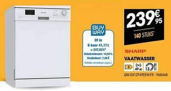 Electro Depot Sharp vaatwasser qw-gx12f49eew-fr aanbieding