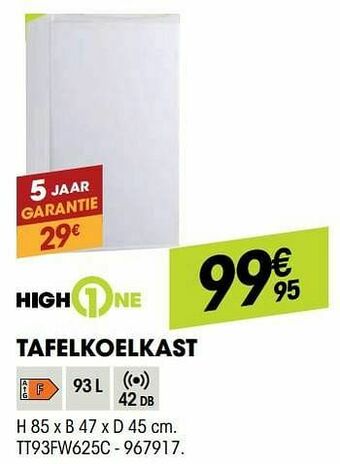 Electro Depot Highone tafelkoelkast tt93fw625c aanbieding