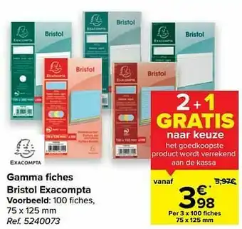 Gamma fiches bristol exacompta