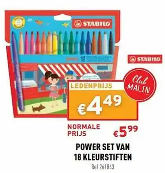 Trafic Power set van 18 kleurstiften aanbieding