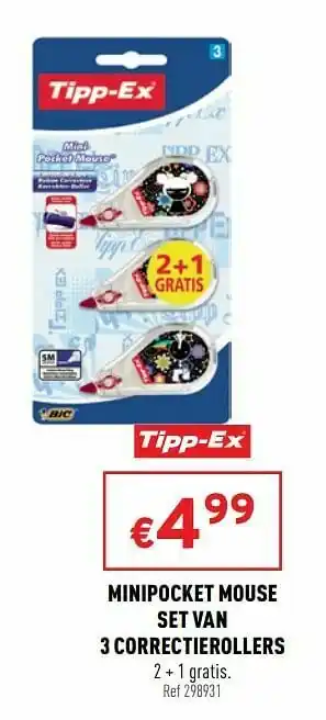 Trafic Minipocket mouse set van 3 correctierollers aanbieding