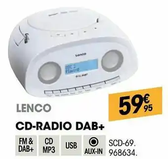 Lenco cd-radio dab+ scd-69