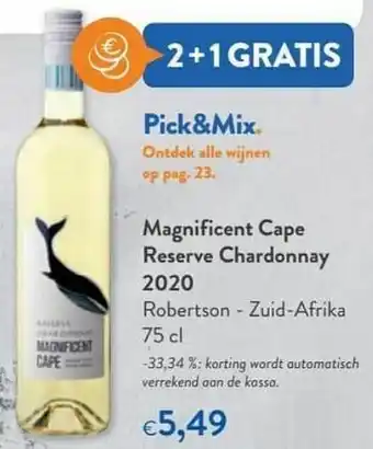 OKay Magnificent cape reserve chardonnay 2020 robertson - zuid-afrika aanbieding