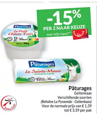 Intermarché Pâturages Geitenkaas Verschillende soorten aanbieding