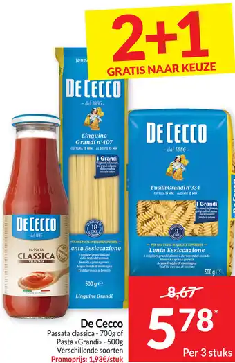 Intermarché De Cecco Passata classica - 700g of Pasta aanbieding