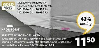 Jysk Jersey-badstof hoeslaken aanbieding