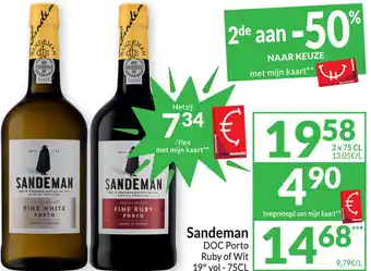 Intermarché Sandeman DOC Porto Ruby of Wit 19° vol - 75CL aanbieding