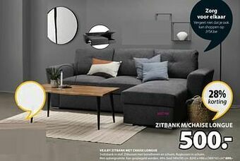 Jysk Vejlby zitbank met chaise longue aanbieding