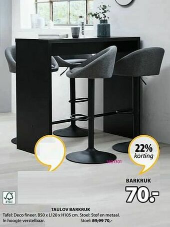 Jysk Taulov barkruk aanbieding