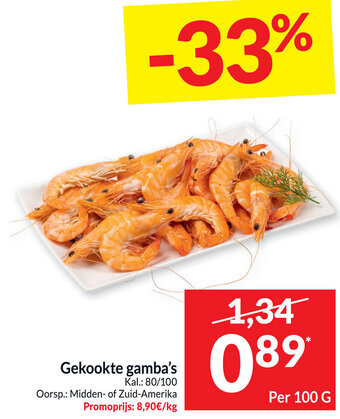 Intermarché Gekookte gamba's 100g aanbieding