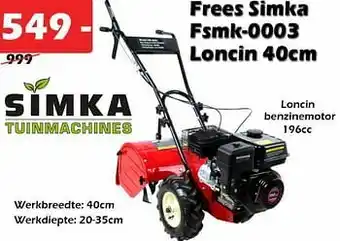 iTEK Simka tuinmachines frees simka fsmk-0003 loncin aanbieding