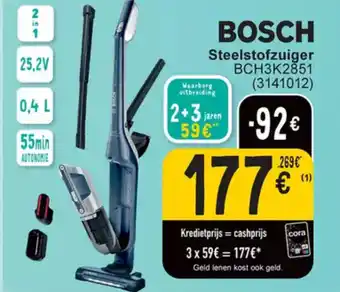 Cora BOSCH Steelstofzuiger BCH3K2851 aanbieding