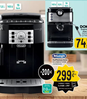 Cora DeLonghi Koffiemachine ECAM22105B 1450W aanbieding