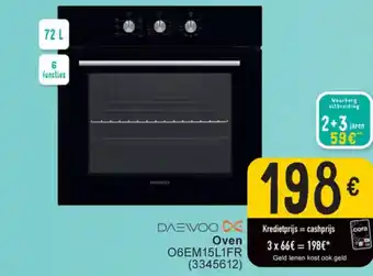 Cora DAEWOO DE Oven 06EM15L1FR aanbieding
