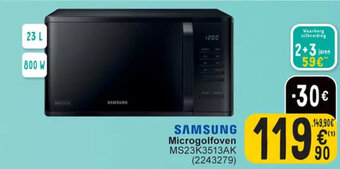 Cora SAMSUNG Microgolfoven MS23K3513AK aanbieding