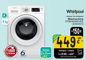 Cora Whirlpool Wasmachine FFB9469WVEE aanbieding