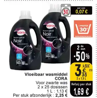 Cora CORA Vloeibaar wasmiddel 2 x 1.5L aanbieding