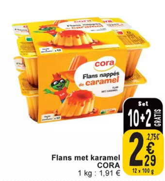 Cora Flans met karamel cora 12 x 100g aanbieding