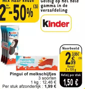 Cora Kinder Pingui of melkschijfjes 2 x 120g aanbieding