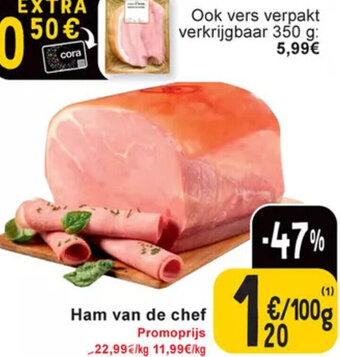 Cora Ham van de chef 100g aanbieding