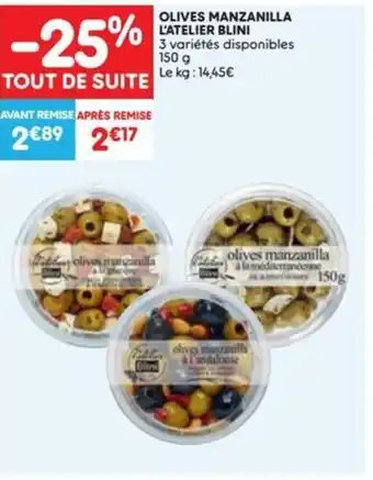 OLIVES MANZANILLA L'ATELIER BLINI 150G