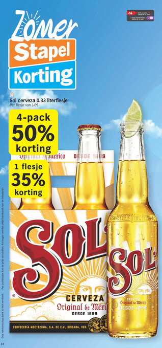 Sol cerveza 0.33 literflesje