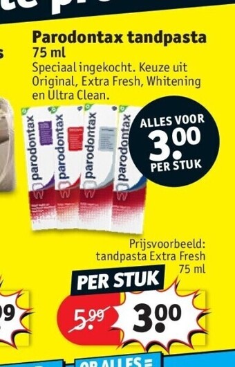 Kruidvat Parodontax tandpasta 75 ml aanbieding
