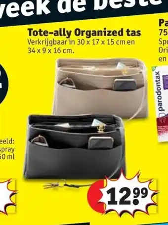 Kruidvat Tote-ally organized tas aanbieding