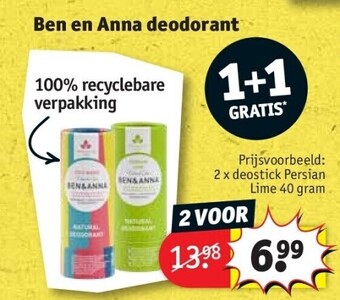 Kruidvat Ben en anna deodorant aanbieding