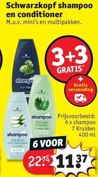 Kruidvat Schwarzkopf shampoo en conditioner aanbieding