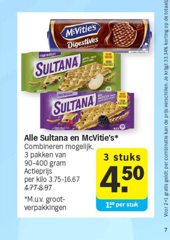 Albert Heijn Alle sultana en mcvitie's* aanbieding