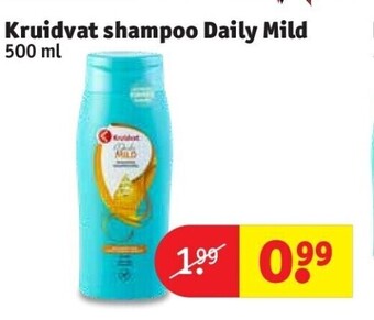 Kruidvat Kruidvat shampoo daily mild 500 ml aanbieding