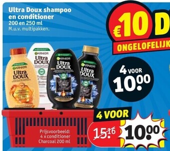 Kruidvat Ultra doux shampoo en conditioner 200 en 250 ml aanbieding