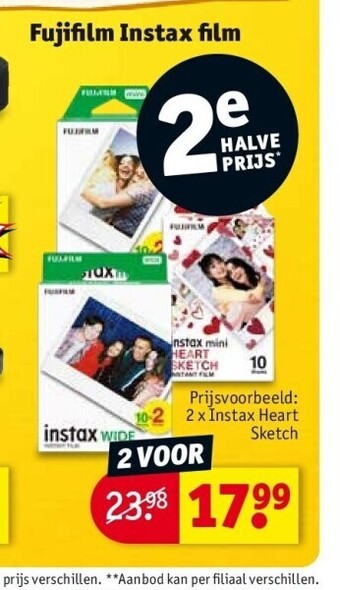 Kruidvat Fujifilm instax film aanbieding