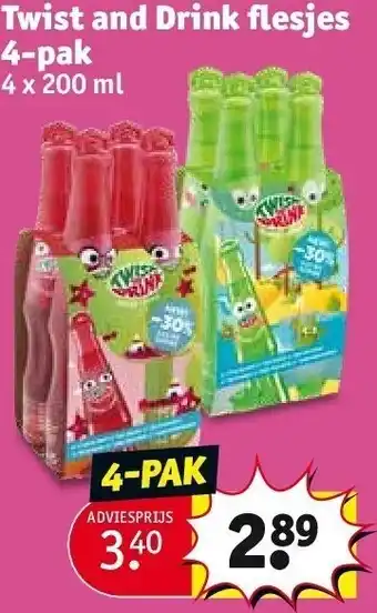 Kruidvat Twist and drink flesjes 4-pak aanbieding