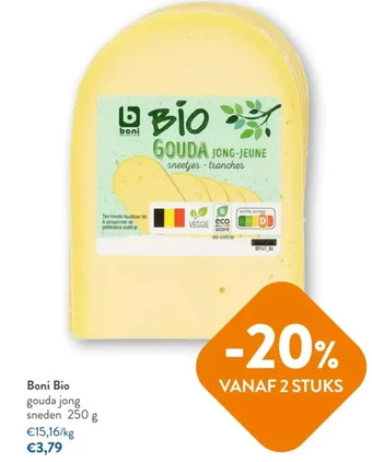 OKay Boni bio gouda jong sneden 250 g aanbieding