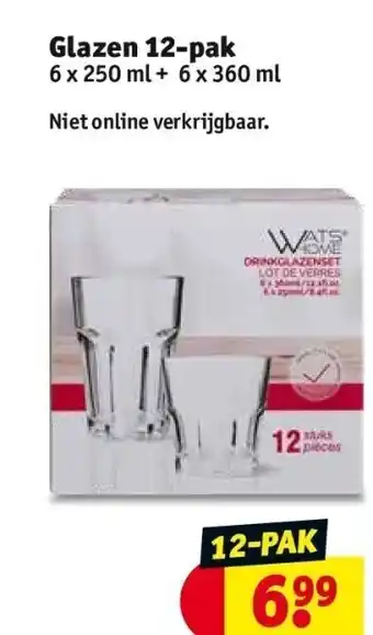 Kruidvat Glazen 12-pak aanbieding