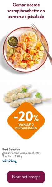 OKay Boni selection gemarineerde scampibrochettes aanbieding