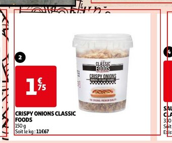 CRISPY ONIONS CLASSIC FOODS 150 g