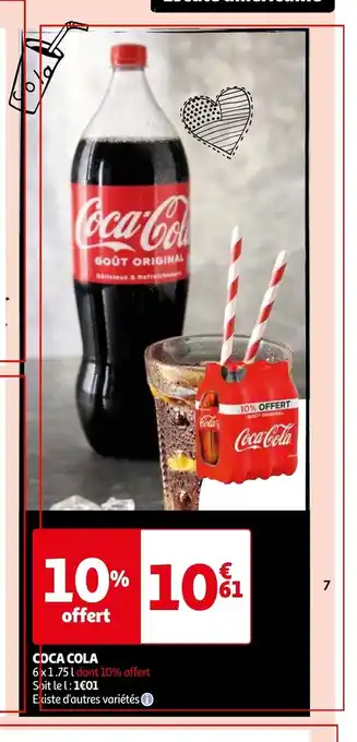 Auchan COCA COLA 6x1.75 l dont 10% offert aanbieding