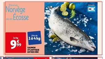 Auchan SAUMON ATLANTIQUE ENTIER VIDÉ aanbieding