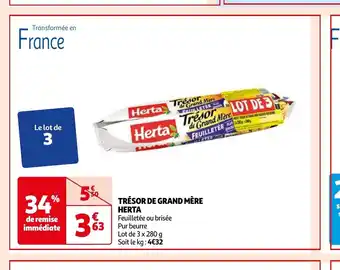 Auchan TRÉSOR DE GRAND MÈRE HERTA aanbieding