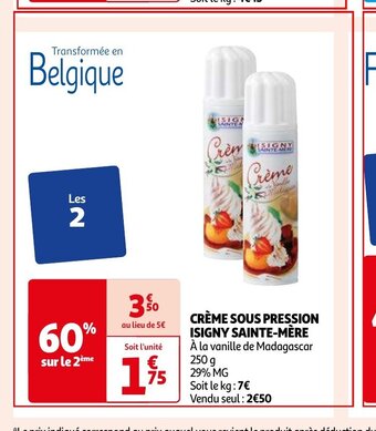 Auchan CRÈME SOUS PRESSION ISIGNY SAINTE-MÈRE aanbieding